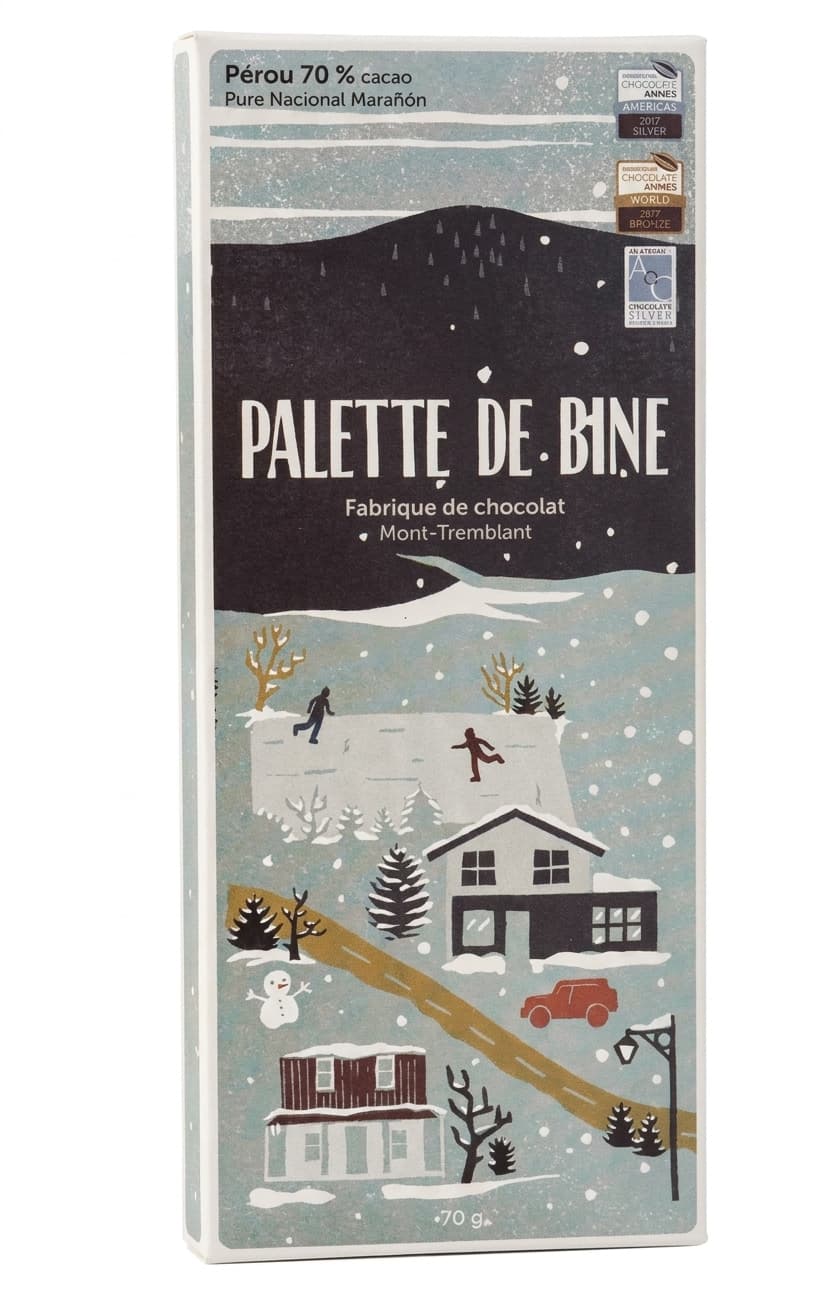 Pérou 70% 70% dark bar packaging by Palette de Bine