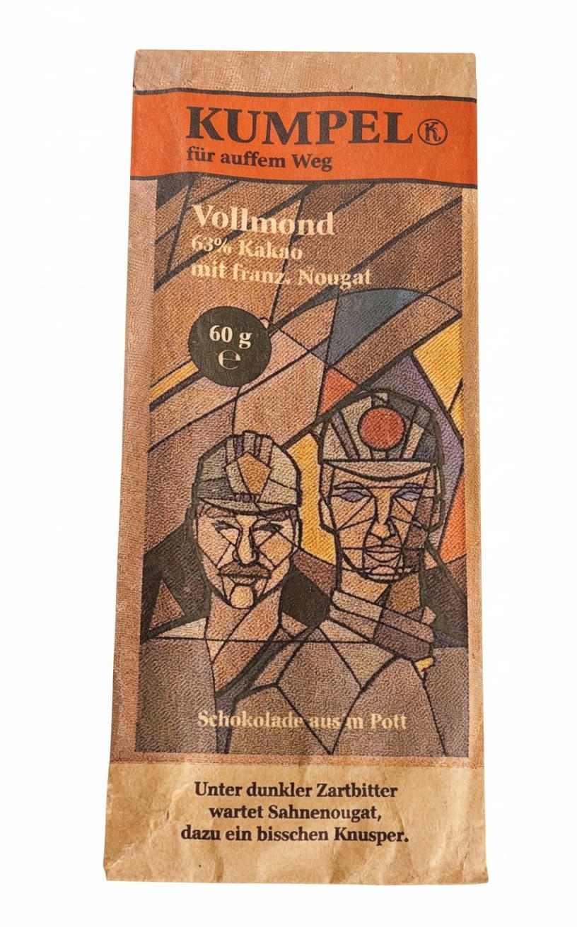 Vollmond 63% Nougat 63% dark bar packaging by Kumpel