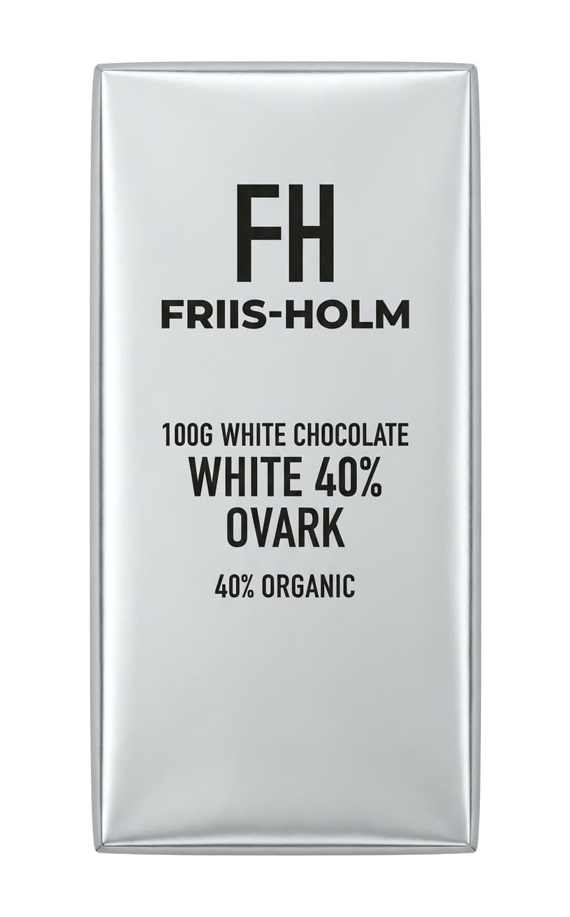 White 40% 40% white bar packaging by Friis Holm
