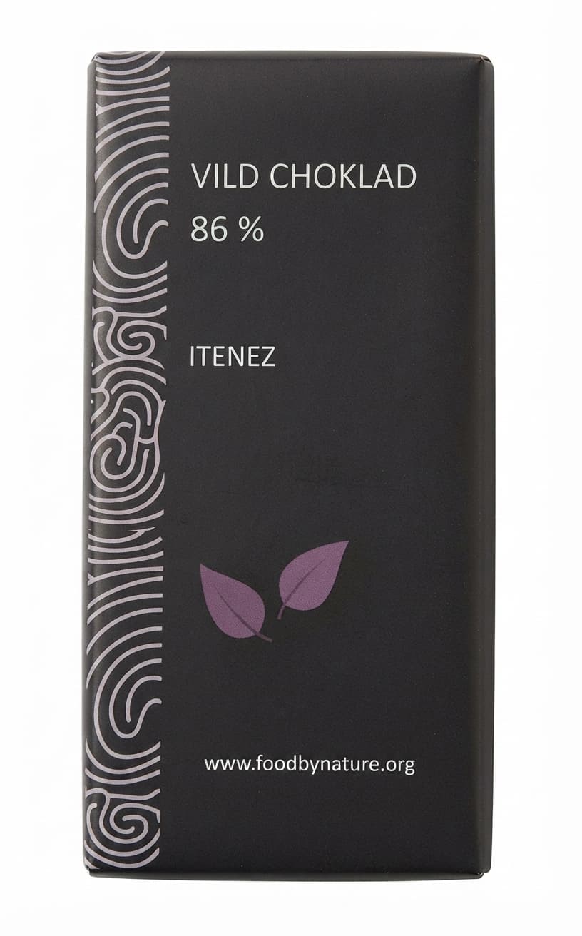 Itenez 86% 86% dark bar packaging by food by nature