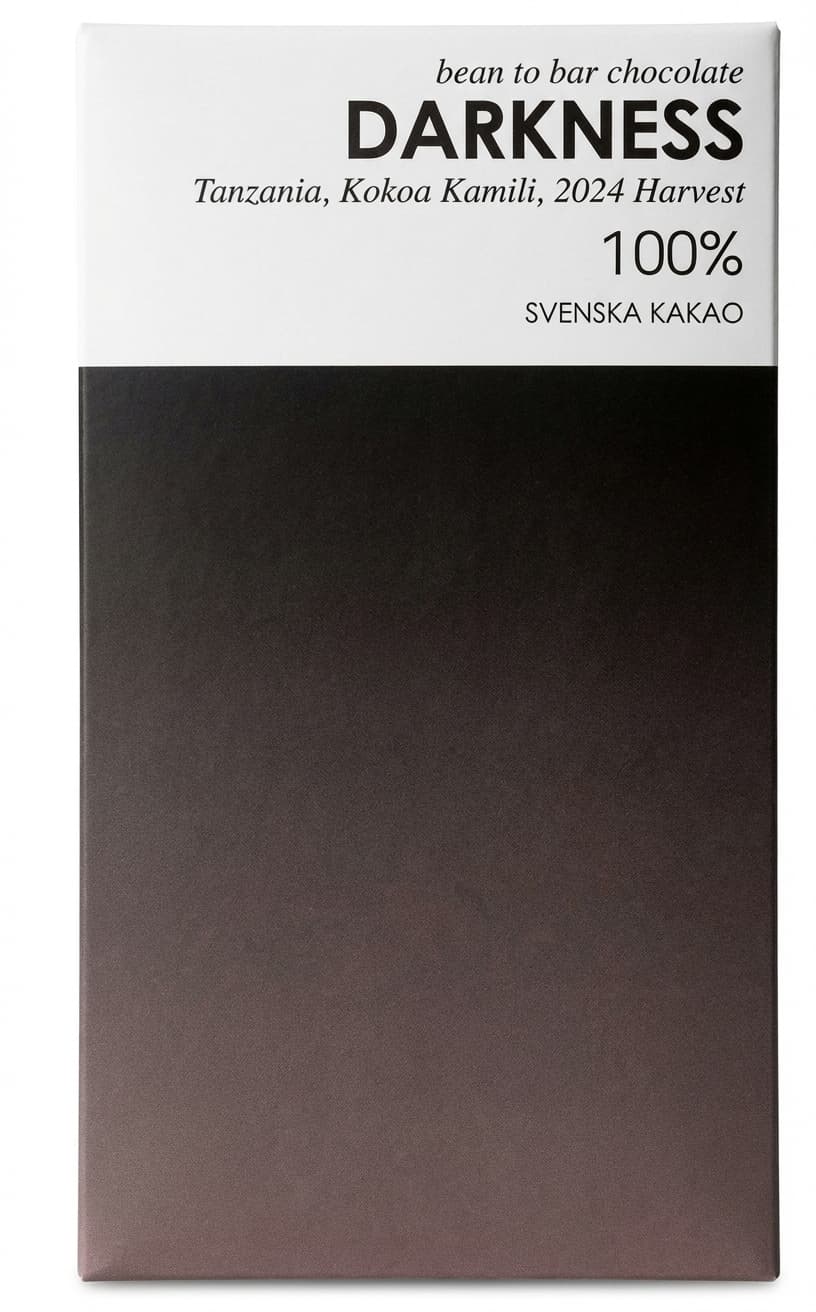 Darkness 100% 100% dark bar packaging by Svenska Kakao