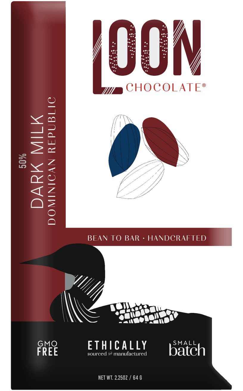 Dominican Republic 50% 50% milk bar packaging by Loon Chocolate