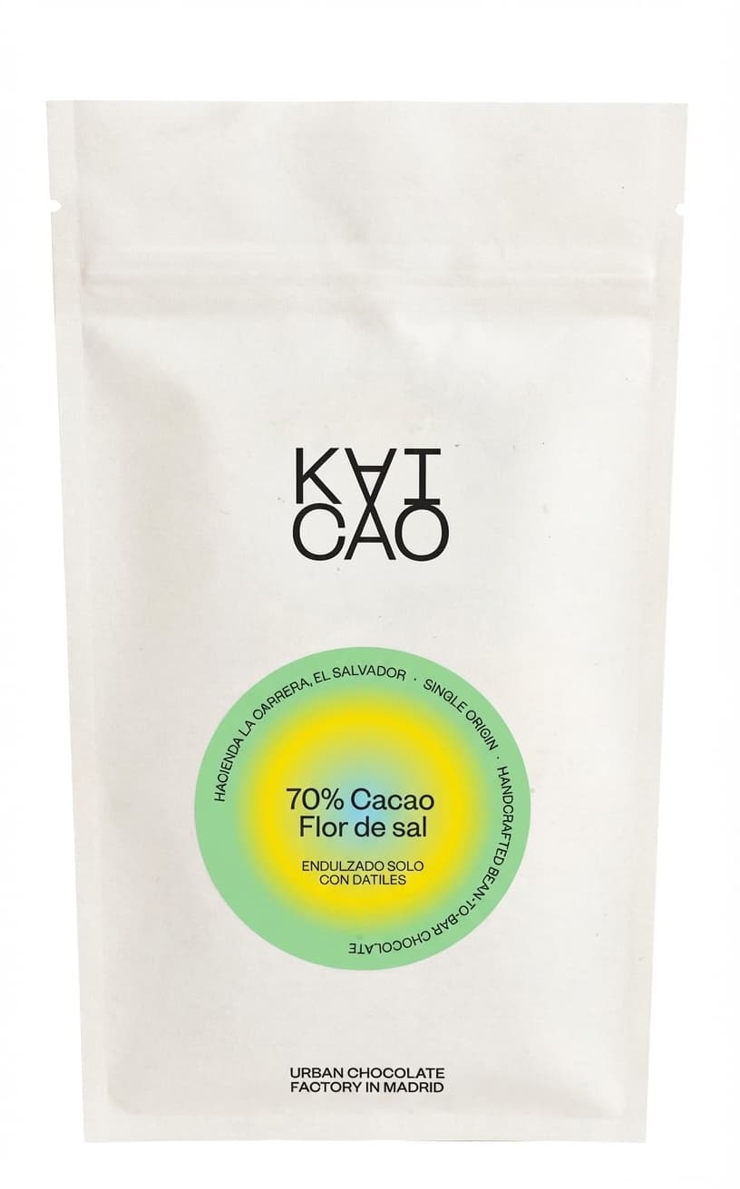 70% Cacao Flor de sal 70% dark bar packaging by KAICAO
