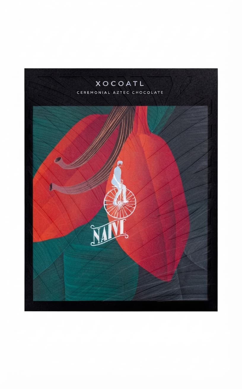 XOCOATL 65% dark bar packaging by Naive