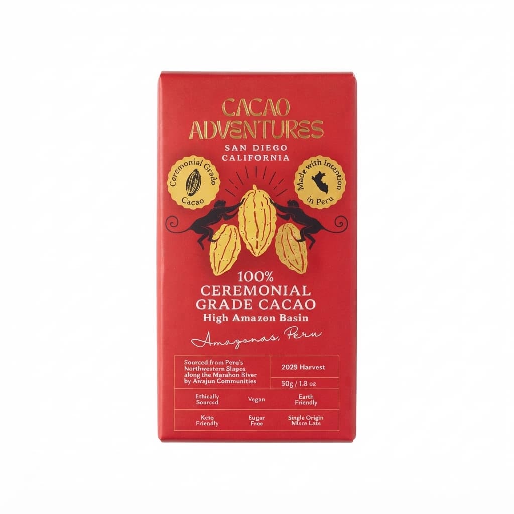 High Amazon Basin 100% 100% dark bar packaging by Cacao Adventures