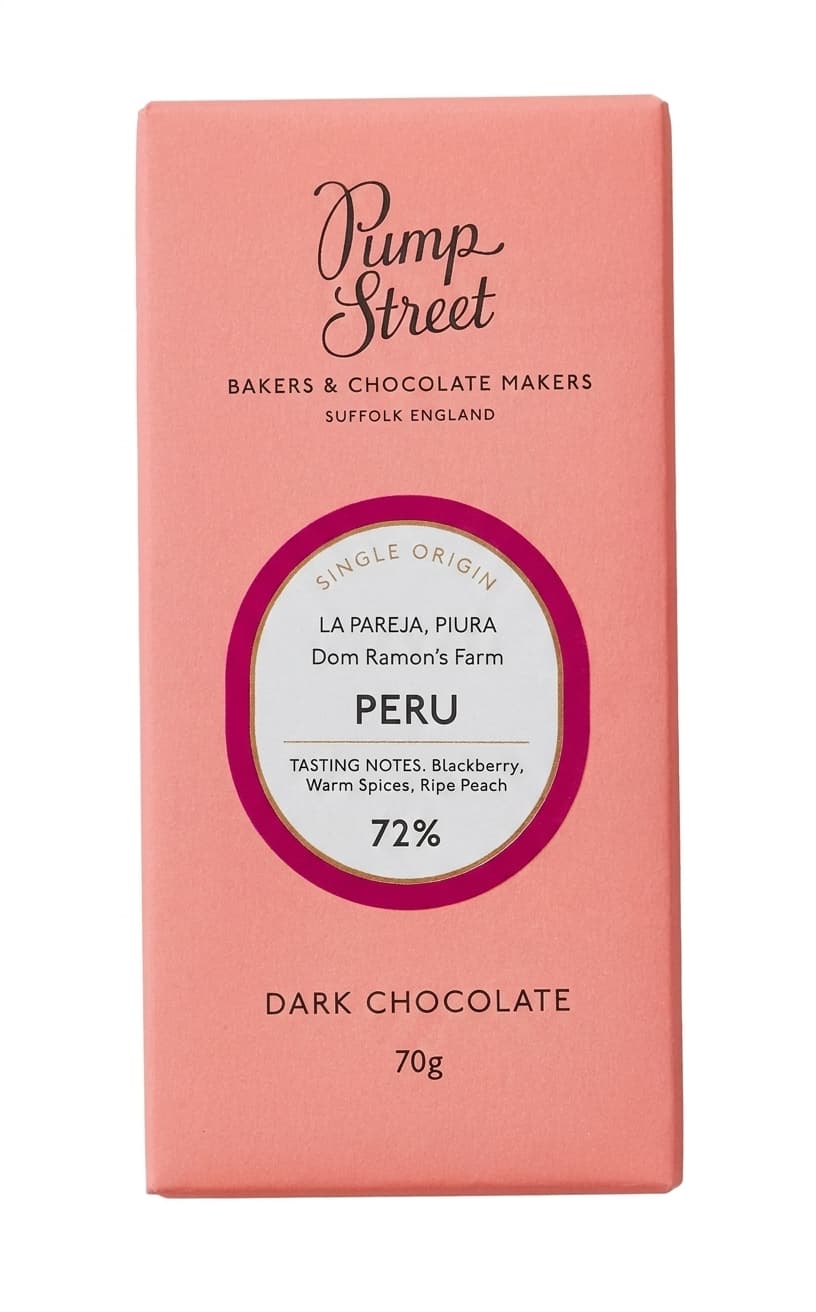 Peru 72% 72% dark bar packaging by Pump Street