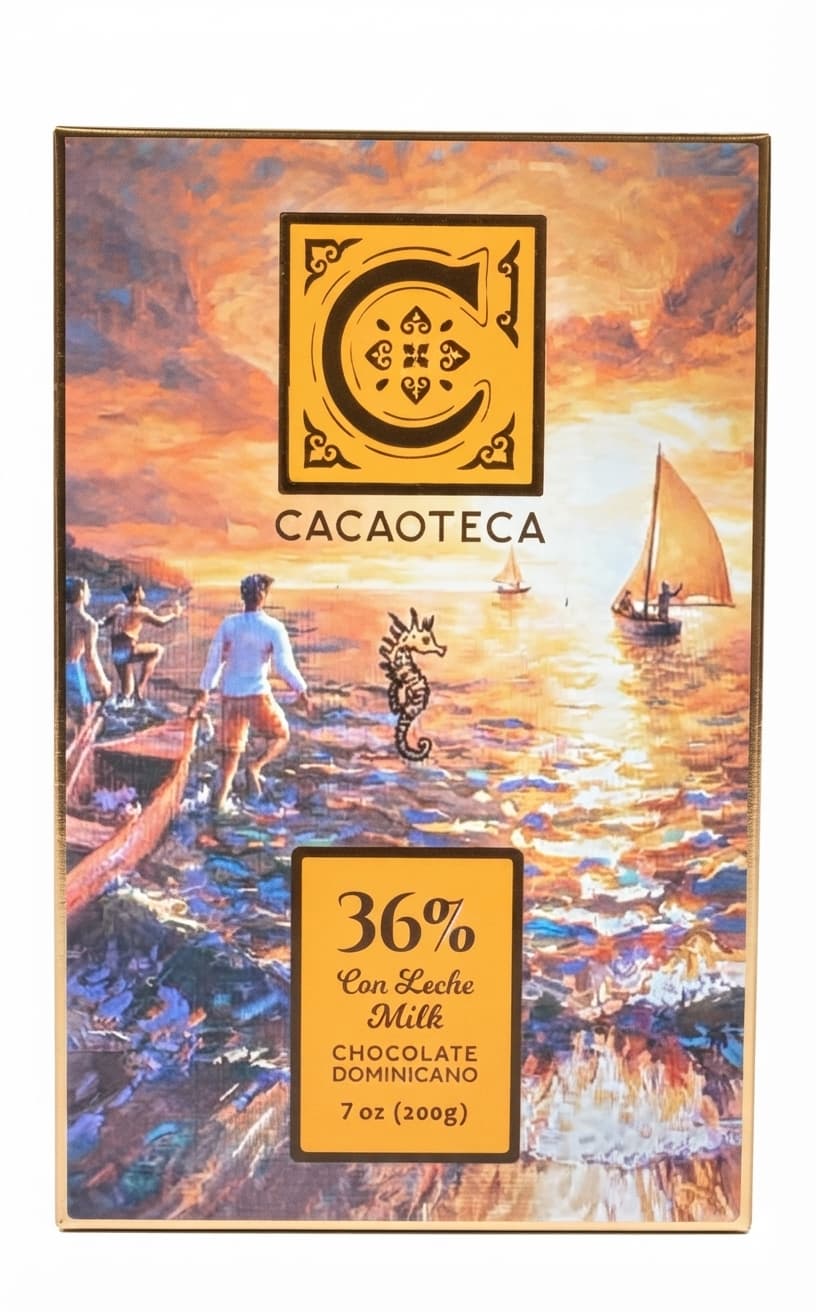 Con Leche 36% 36% milk bar packaging by Cacaoteca