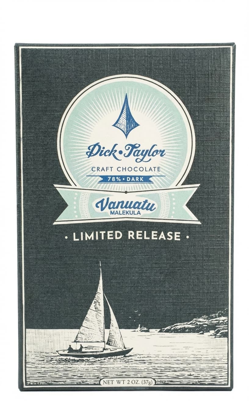 Vanuatu Malekula 78% 78% dark bar packaging by Dick Taylor