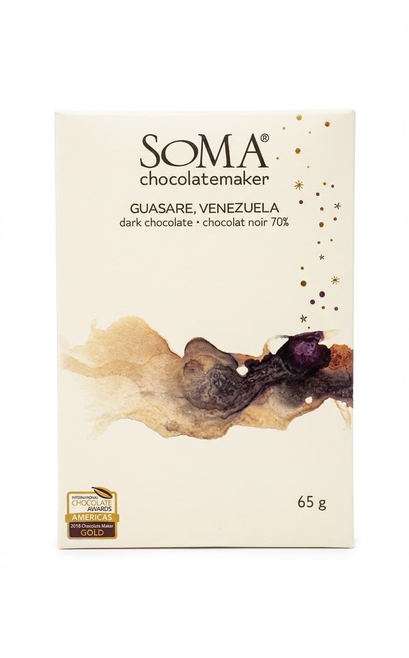 Guasare 70% dark bar packaging by SOMA
