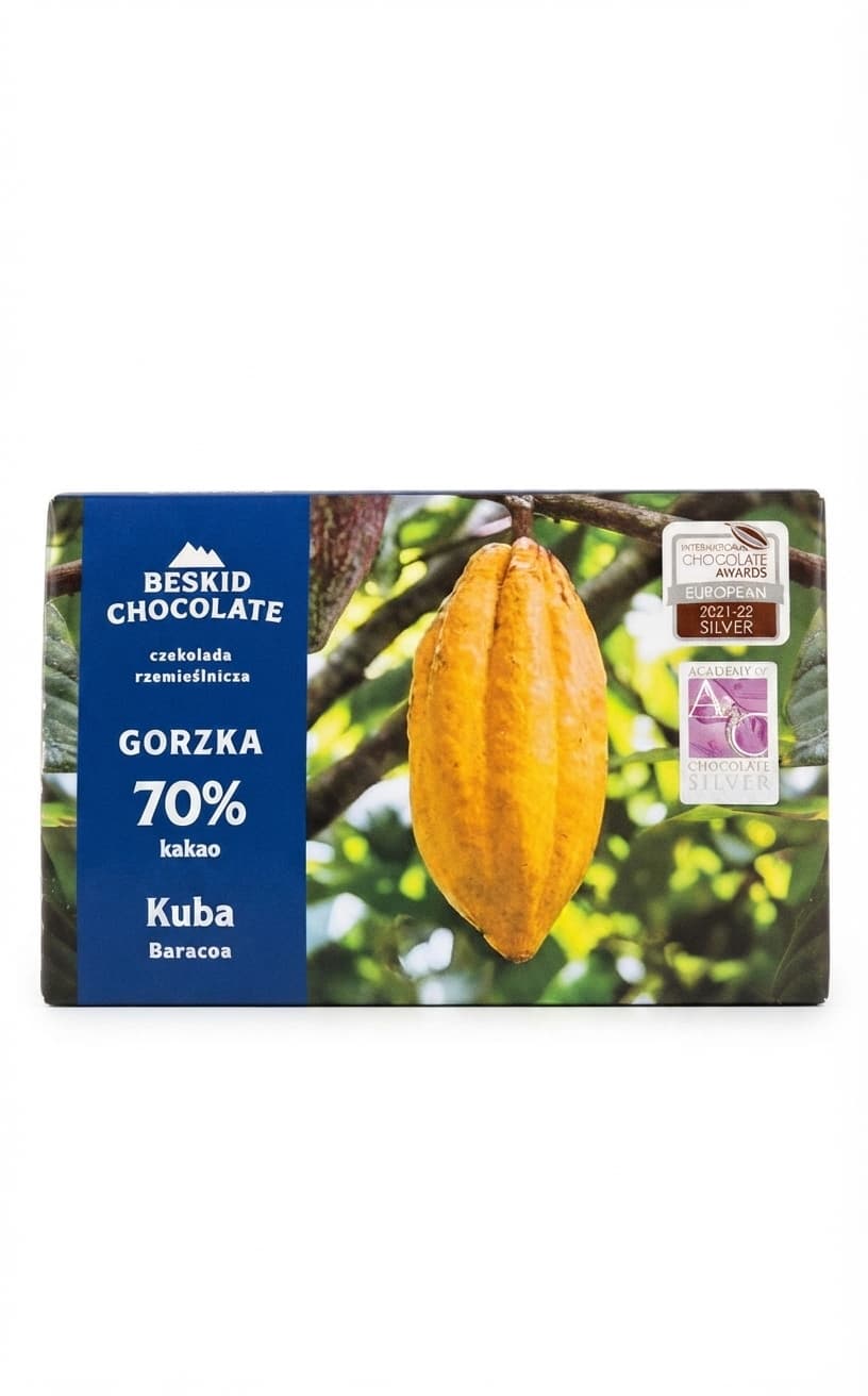 Kuba Baracoa 70% 70% dark bar packaging by Beskid Chocolate