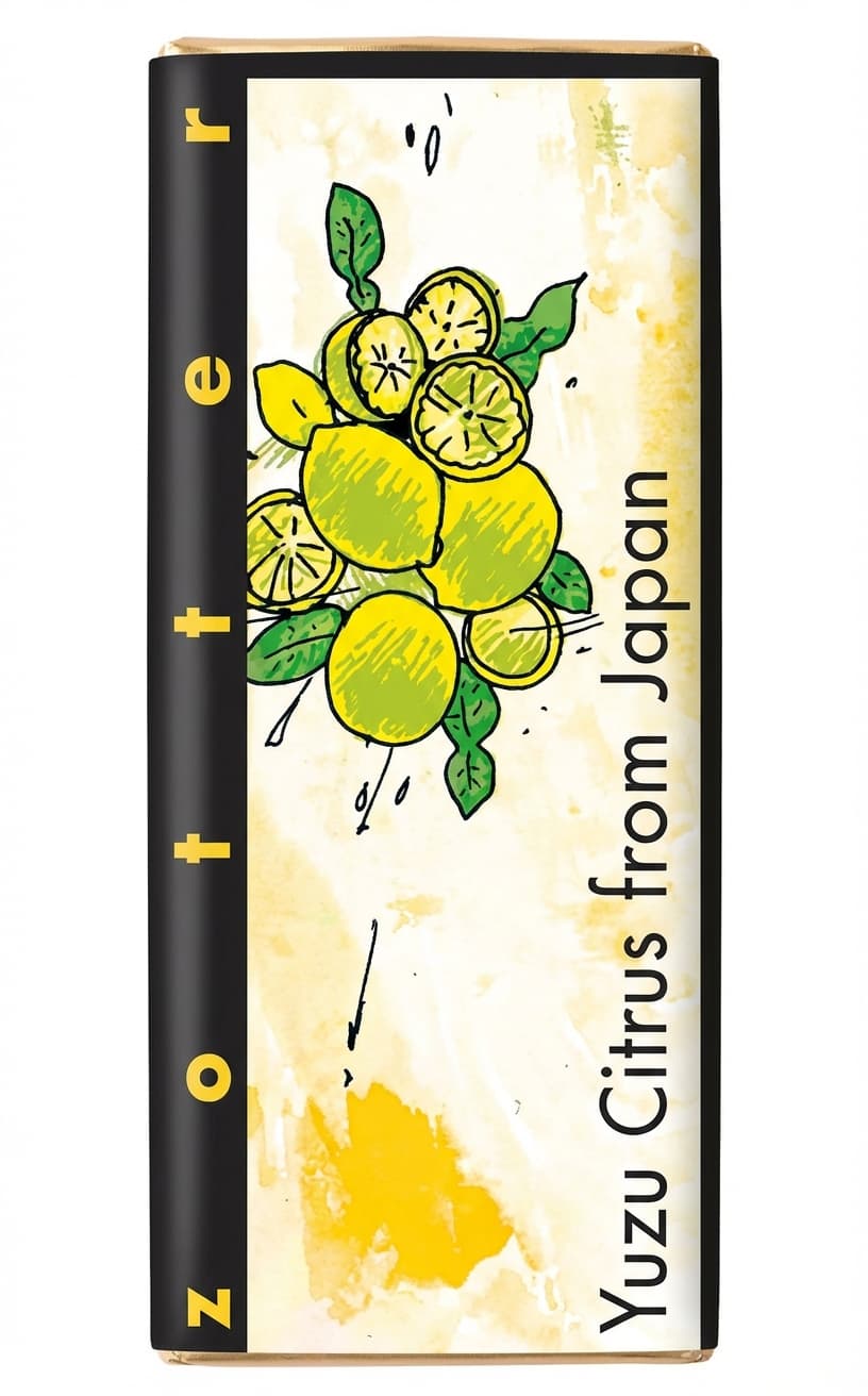 Yuzu Citrus 50% milk bar packaging by Zotter