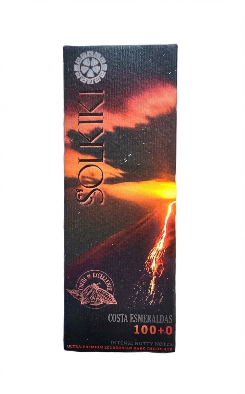Costa Esmeraldas 100+0 100% dark bar packaging by SOLKIKI