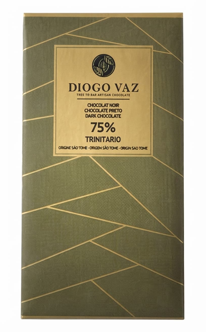 Trinitario 75% 75% dark bar packaging by Diogo Vaz