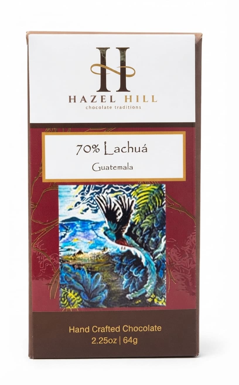 Lachuá 70% 70% dark bar packaging by Hazel Hill