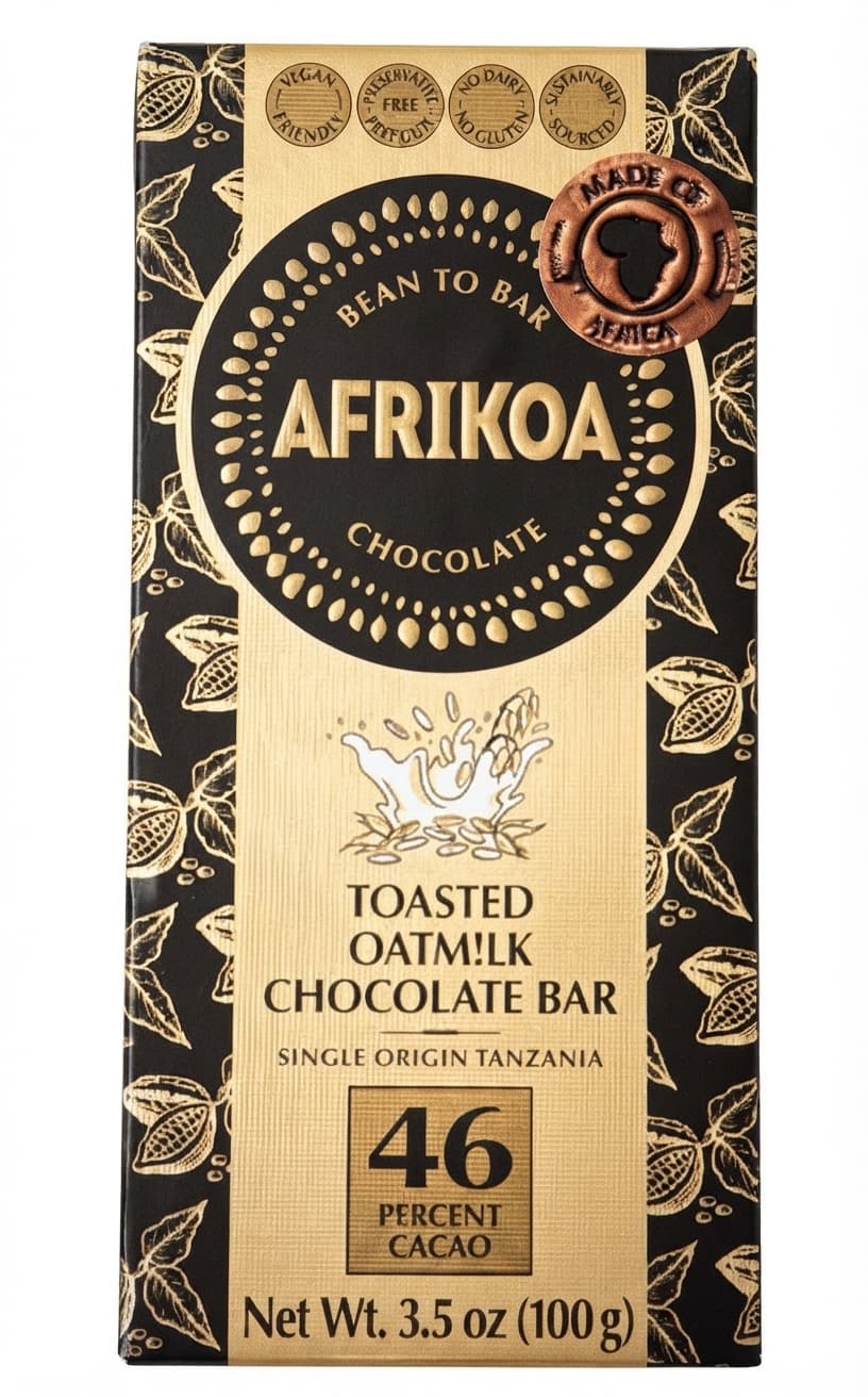 Toasted Oat Milk 46% 46% milk bar packaging by Afrikoa