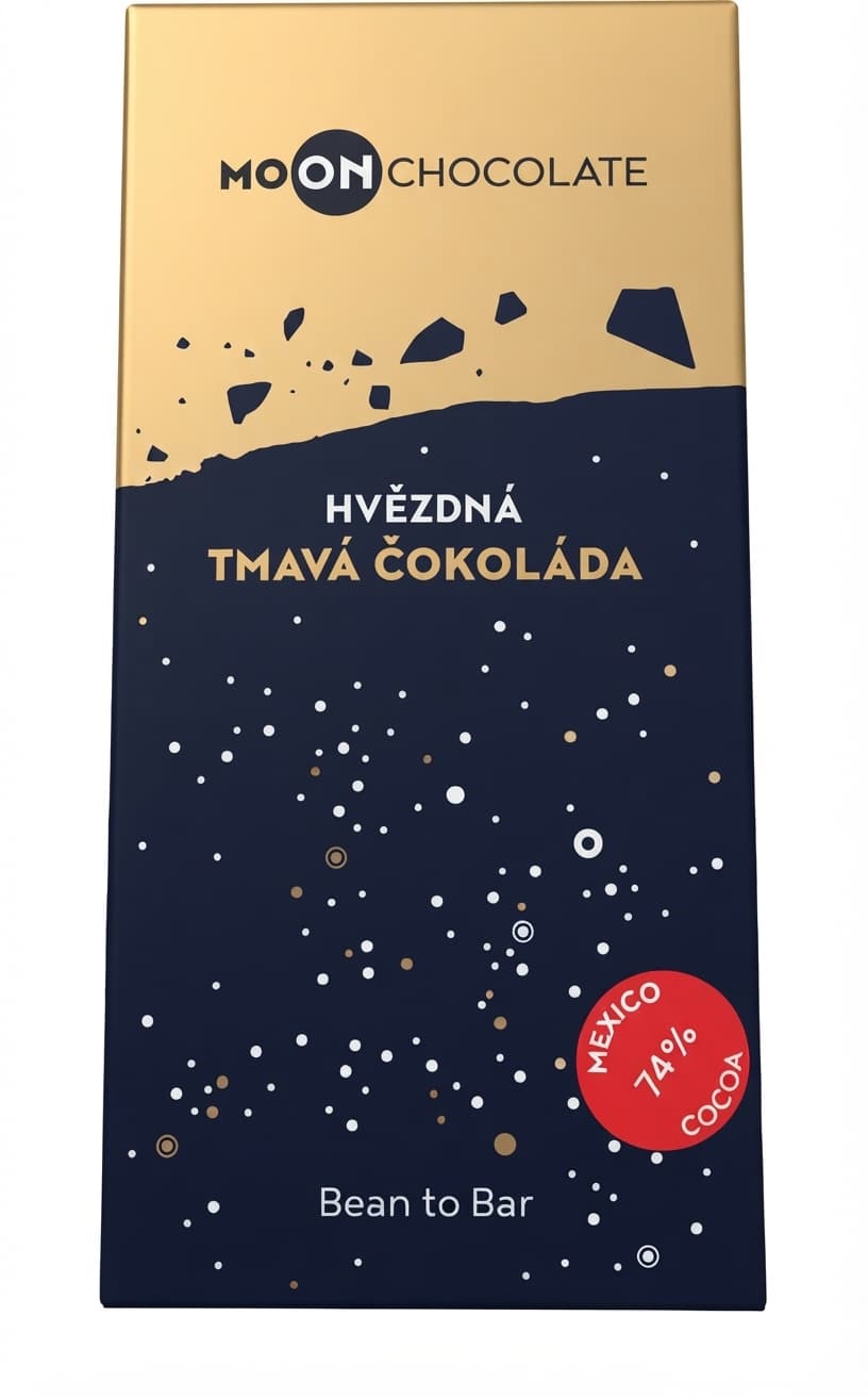 Mexico 74% 74% dark bar packaging by Moon Chocolate