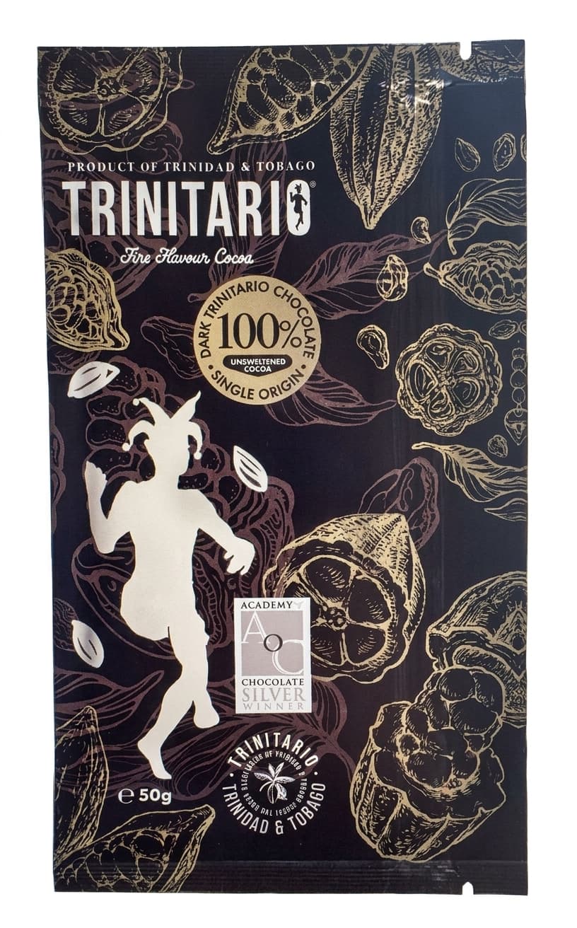 100% 100% dark bar packaging by Trinitario