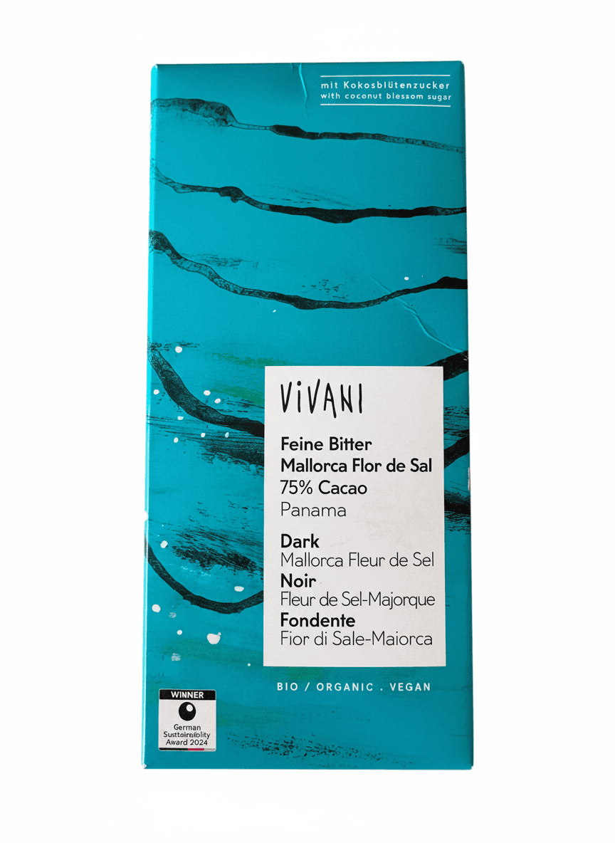 Dark Mallorca Fleur de Sel 75% dark bar packaging by undefined