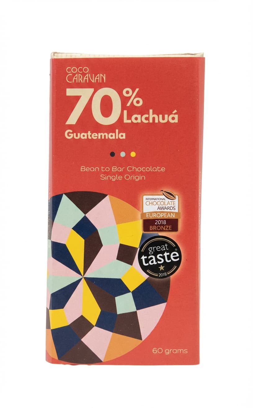 Lachu1 70% 70% dark bar packaging by Coco Caravan