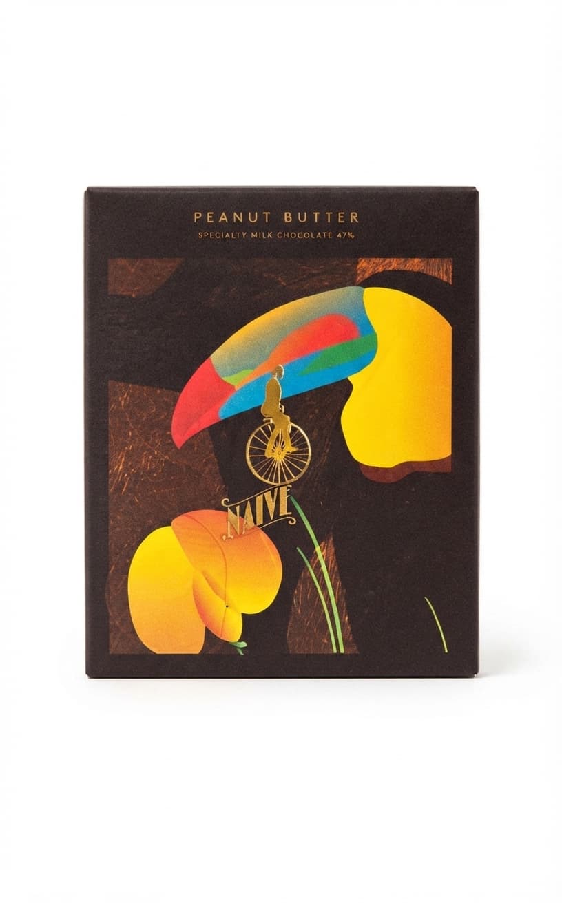 Peanut Butter 47% milk bar packaging by Naive
