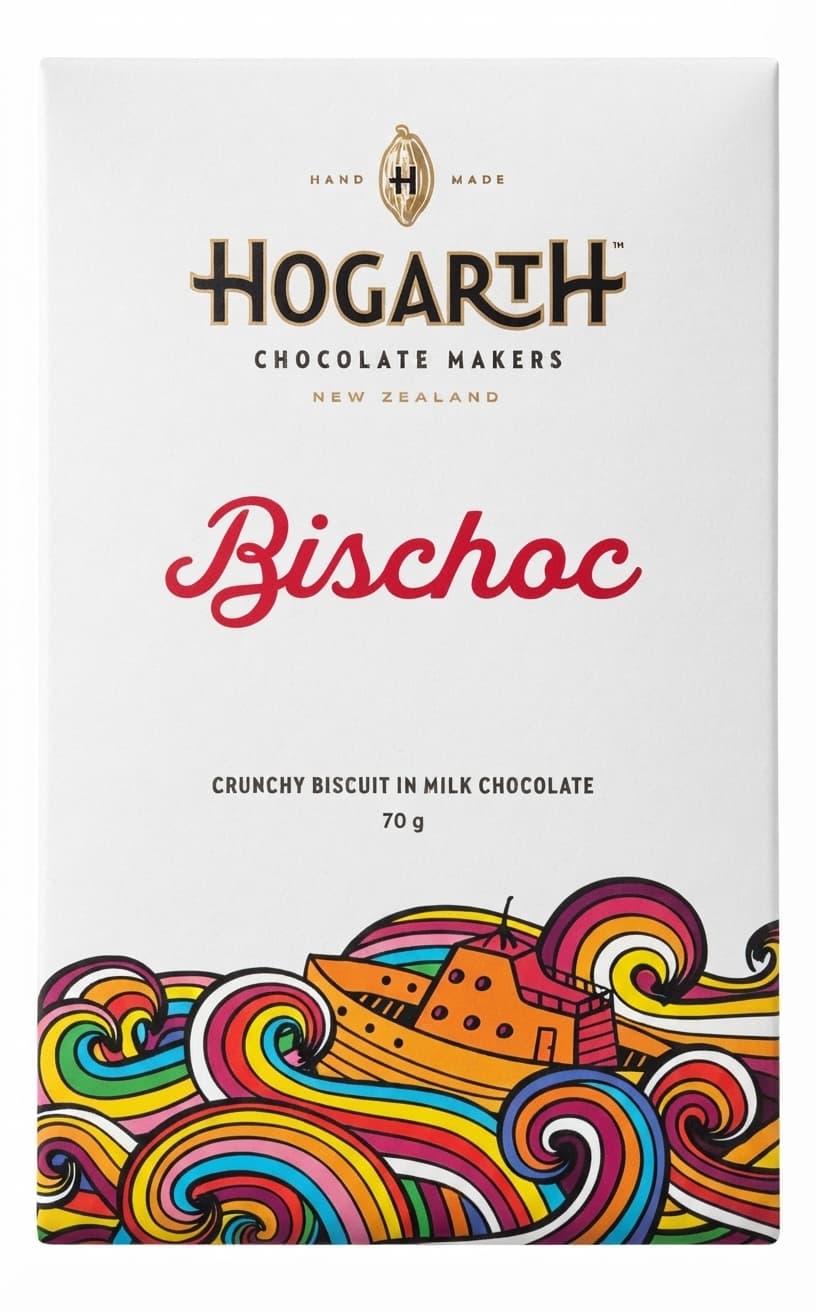 Bischoc 46% milk bar packaging by Hogarth