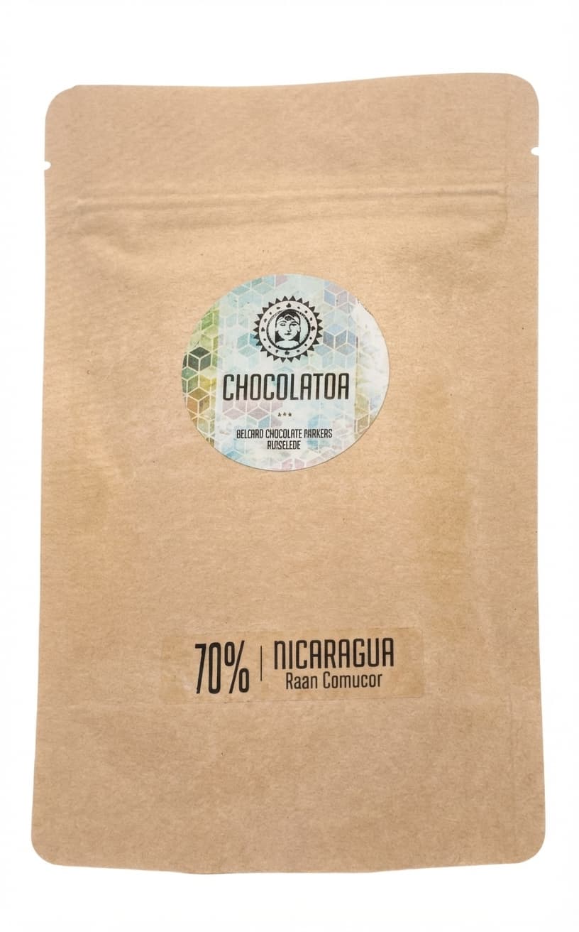 Nicaragua Raan Comucor 70% 70% dark bar packaging by Chocolatoa