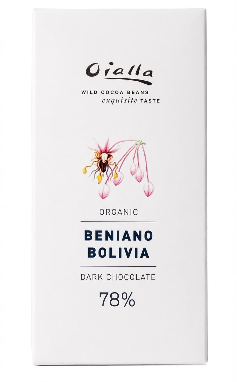 Beniano Bolivia 78% 78% dark bar packaging by Oialla