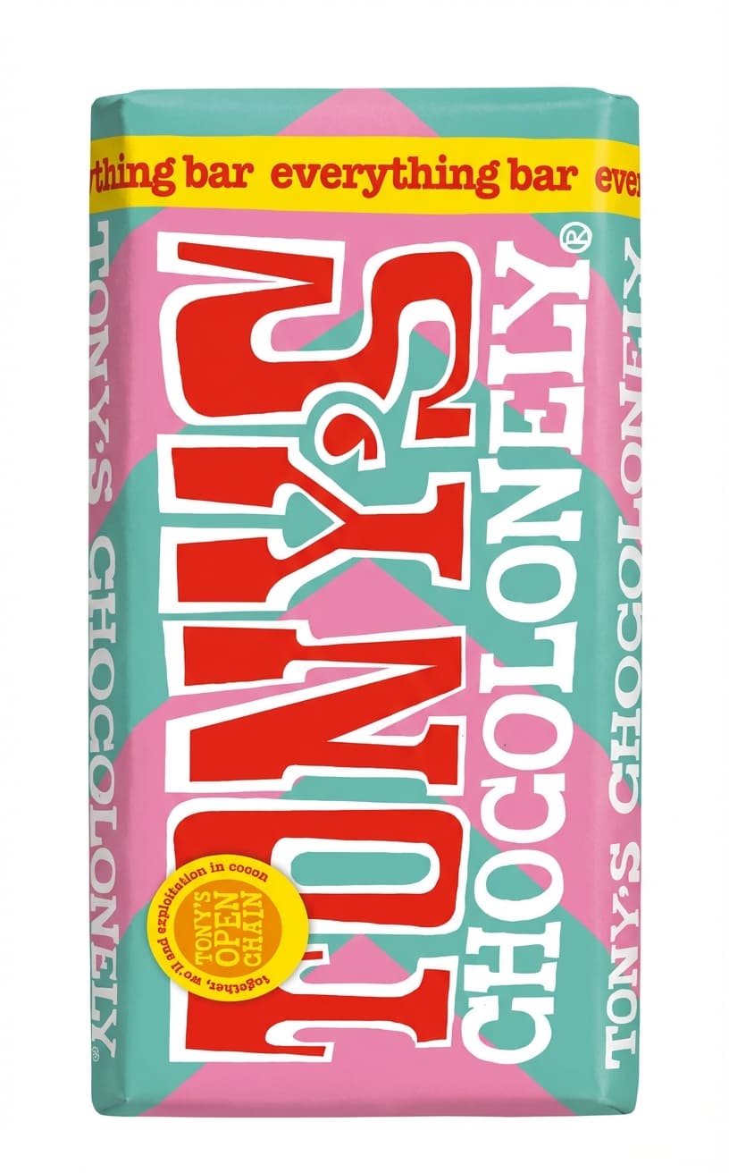Everything bar 32% milk bar packaging by Tony's Chocolonely