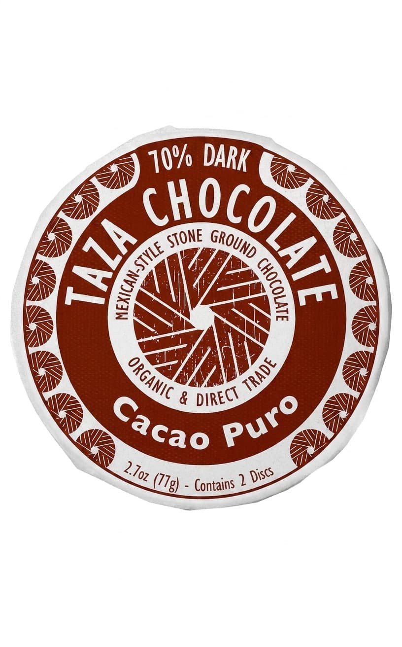 Cacao Puro 70% 70% dark bar packaging by Taza