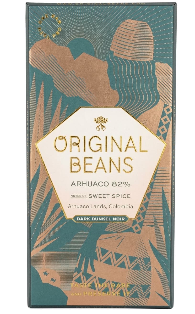 Arhuaco 82% 82% dark bar packaging by Original Beans