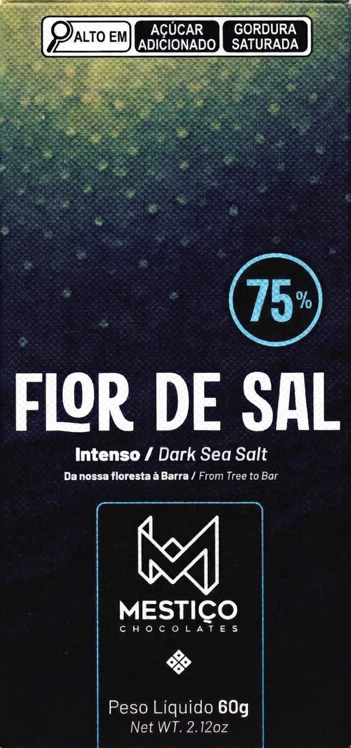 Flor de Sal 75% 75% dark bar packaging by Mestiço