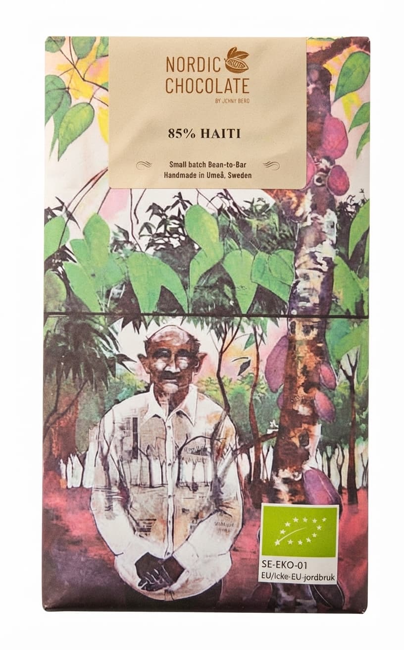 Haiti 85% 85% dark bar packaging by Nordic Chocolate
