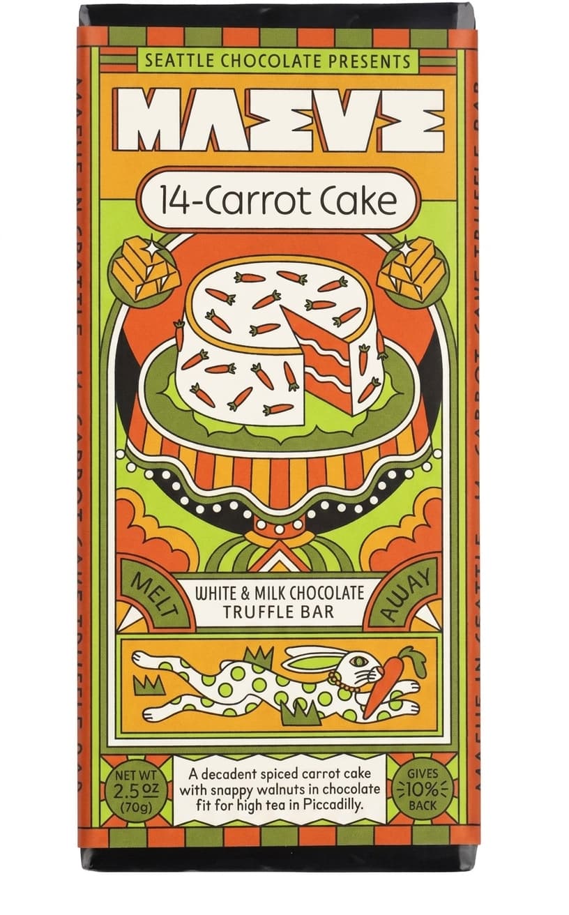 14-Carrot Cake null% milk bar packaging by Maeve Chocolate