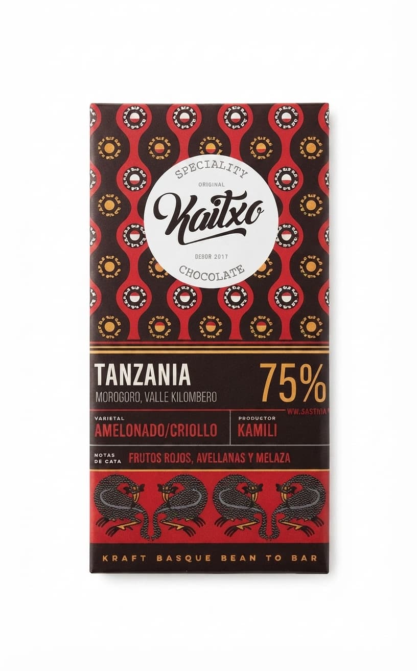 Tanzania 75% 75% dark bar packaging by Kaitxo