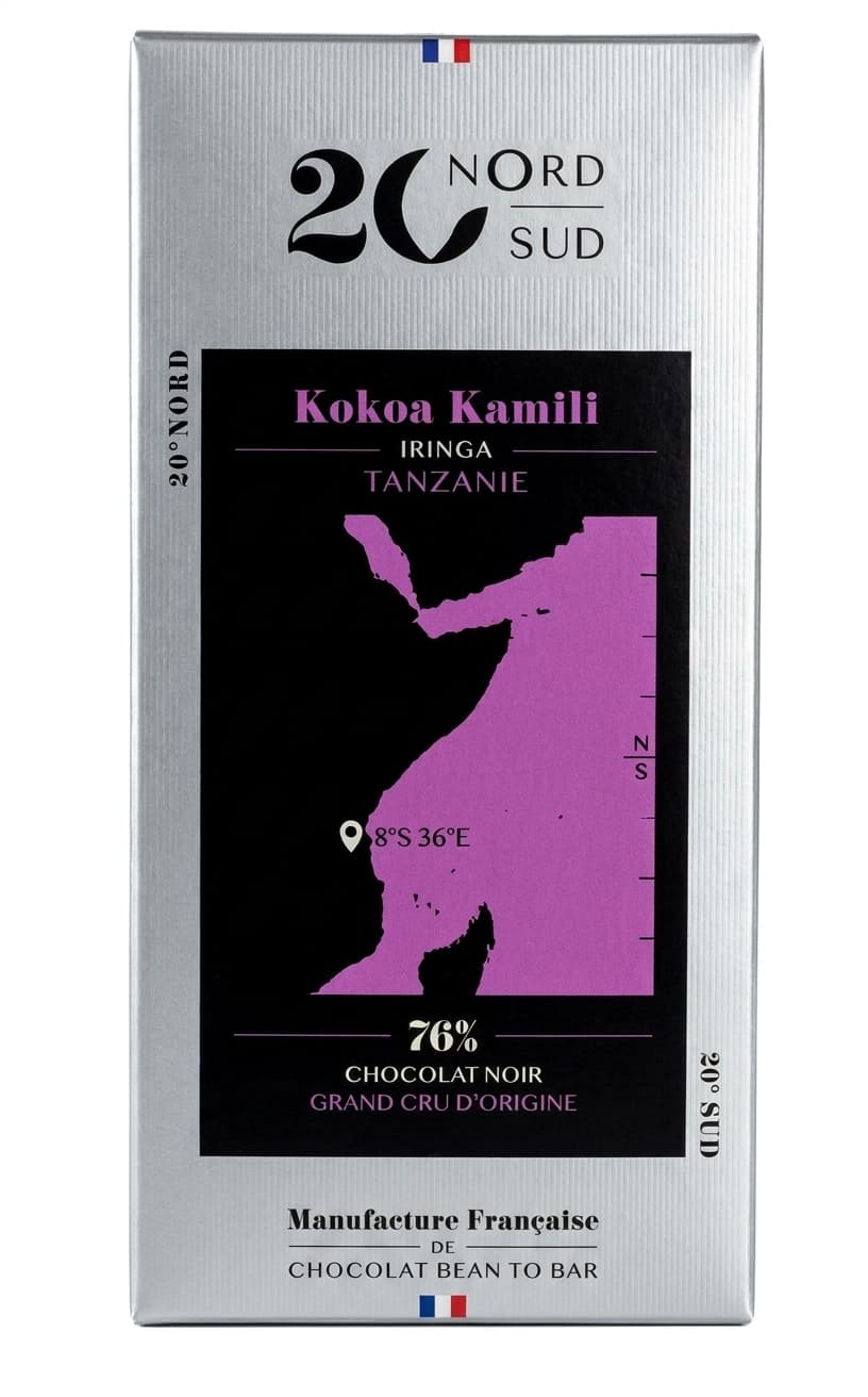 Kokoa Kamili 76% dark bar packaging by 20nord20sud