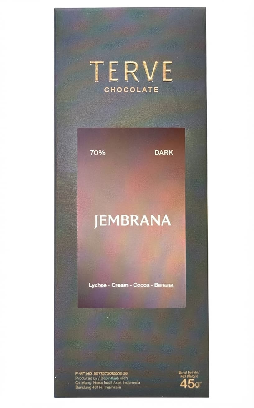 Jembrana 70% 70% dark bar packaging by Terve