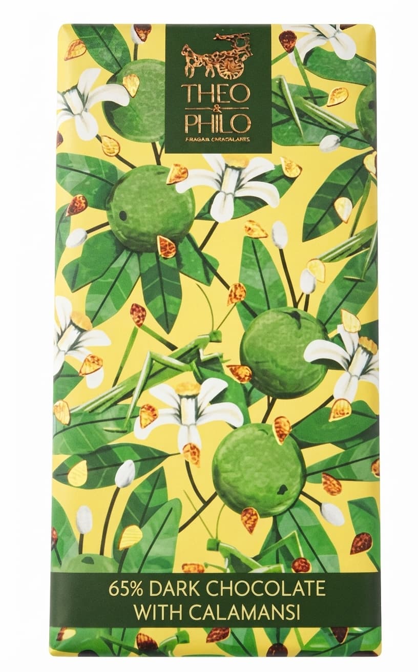 Calamansi 65% 65% dark bar packaging by Theo & Philo