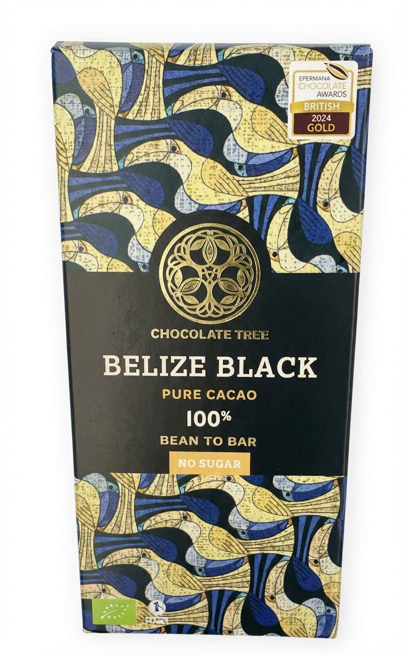 Belize Black 100% dark bar packaging by CHOCOLATE TREE