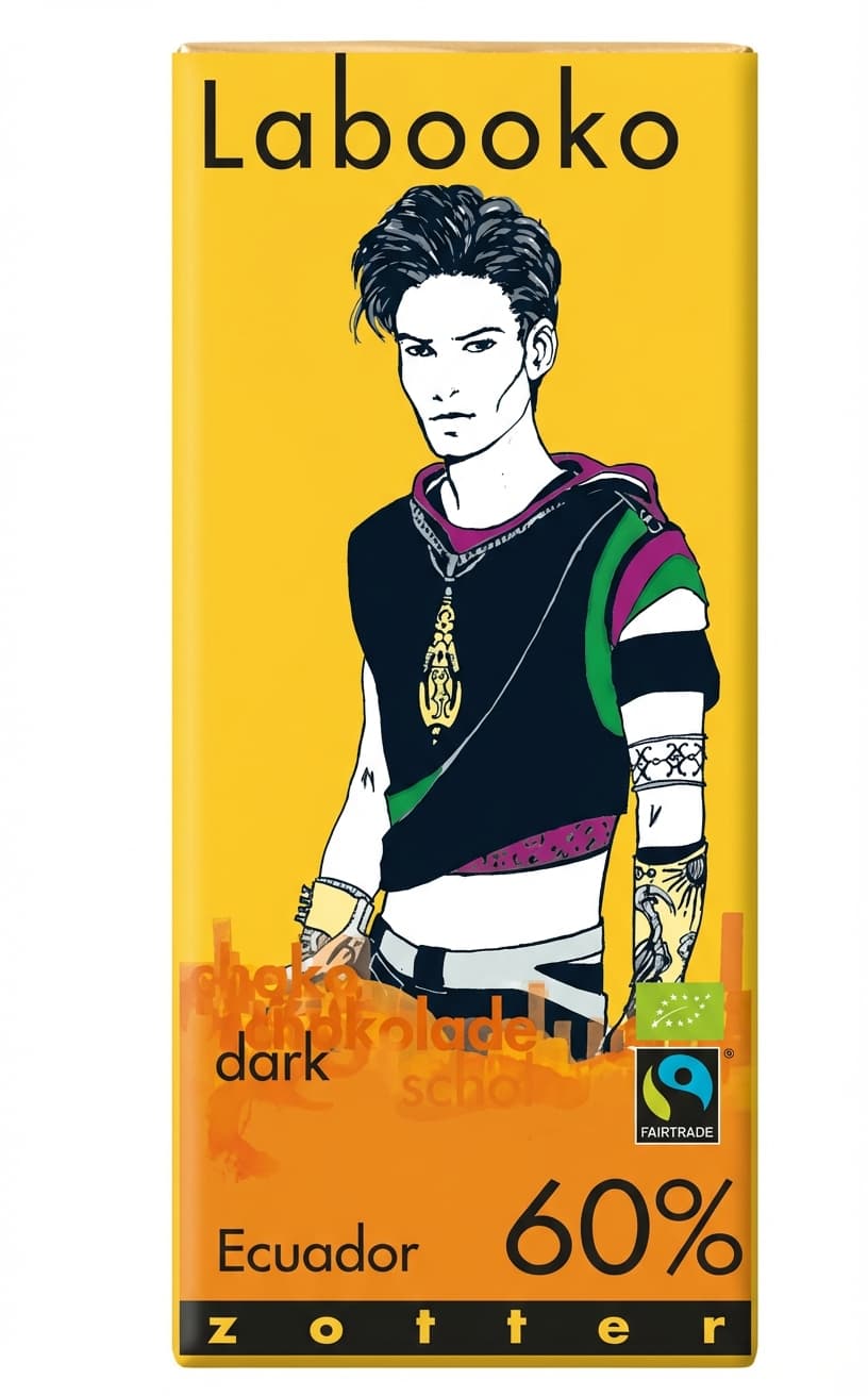 Labooko Ecuador 60% 60% dark bar packaging by Zotter