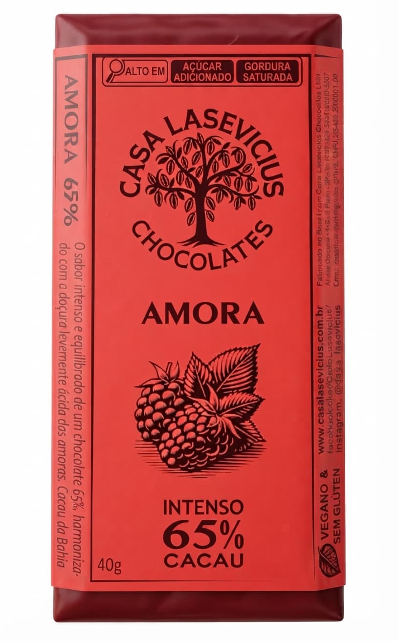 Amora 65% 65% dark bar packaging by Casa Lasevicius