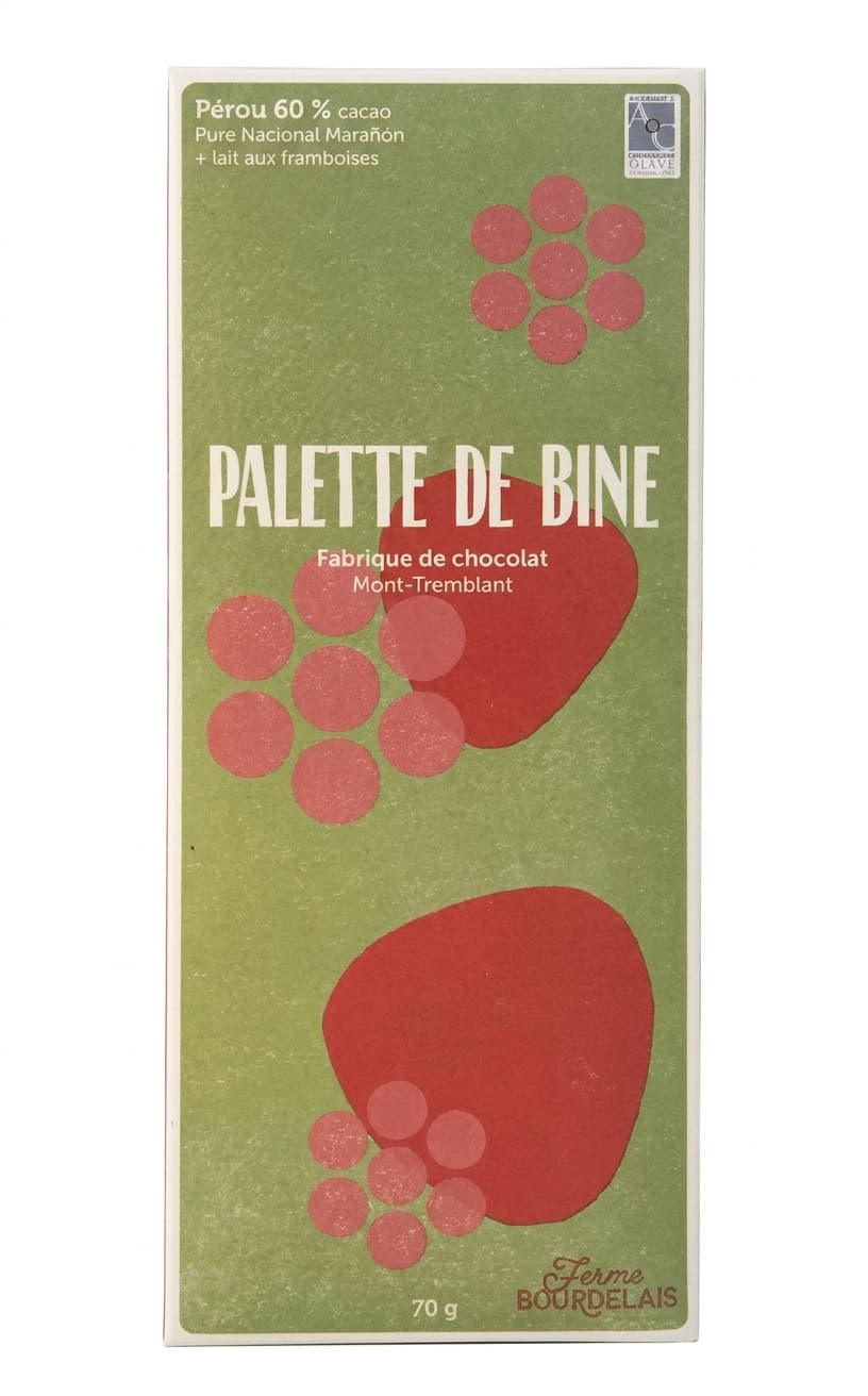 Pérou Lait aux Framboises 60% 60% milk bar packaging by Palette de Bine