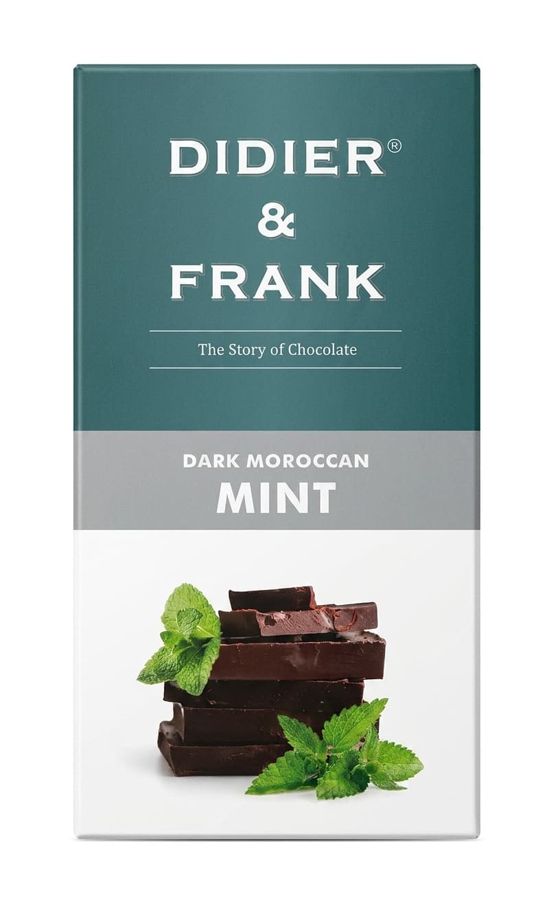 Moroccan Mint 57% dark bar packaging by Didier & Frank