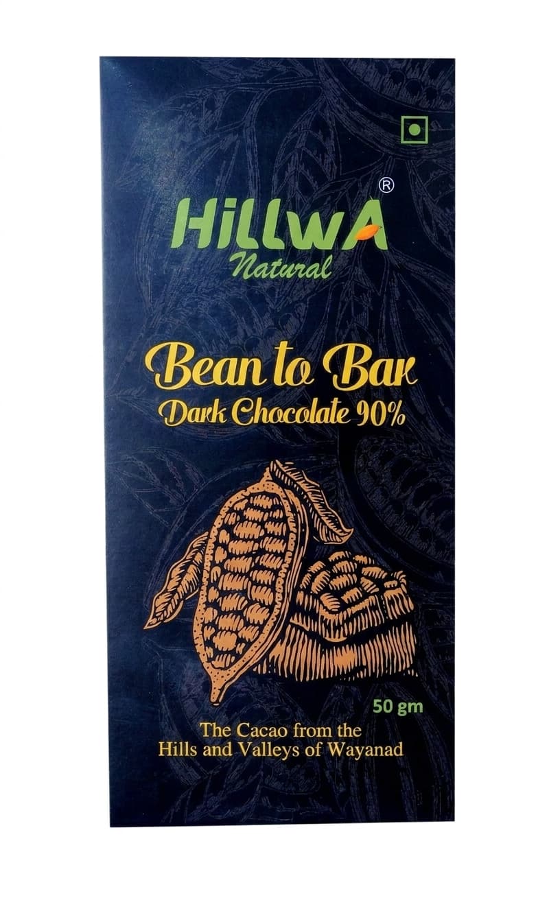 Wayanad 90% 90% dark bar packaging by Hillwa Natural
