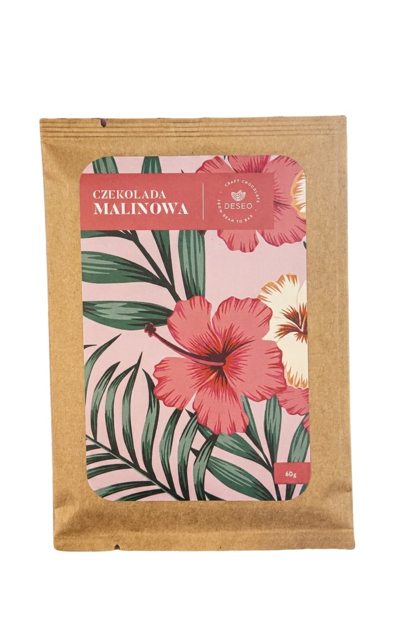 Malinowa null% white bar packaging by Deseo