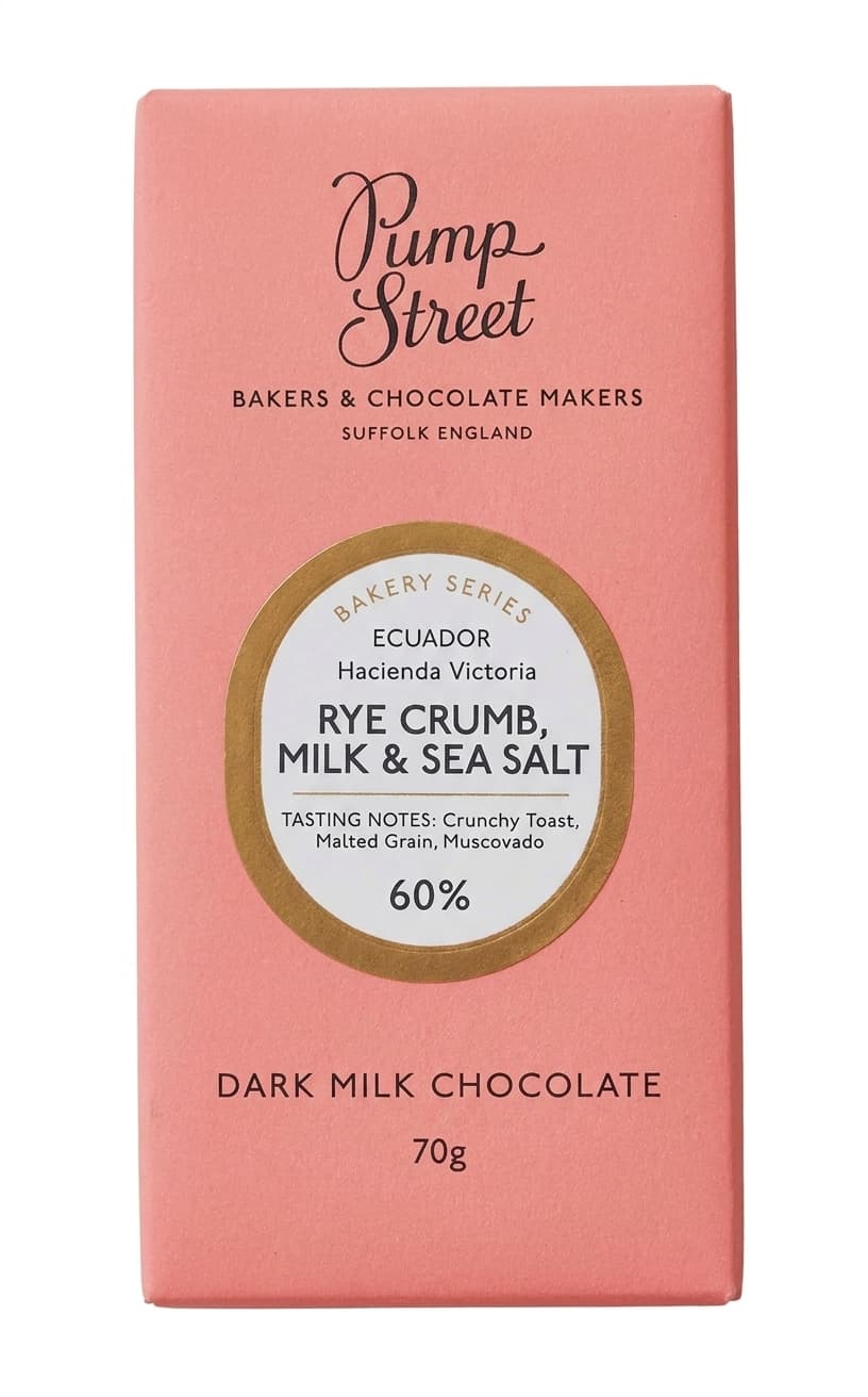 Rye Crumb, Milk & Sea Salt 60% 60% milk bar packaging by Pump Street
