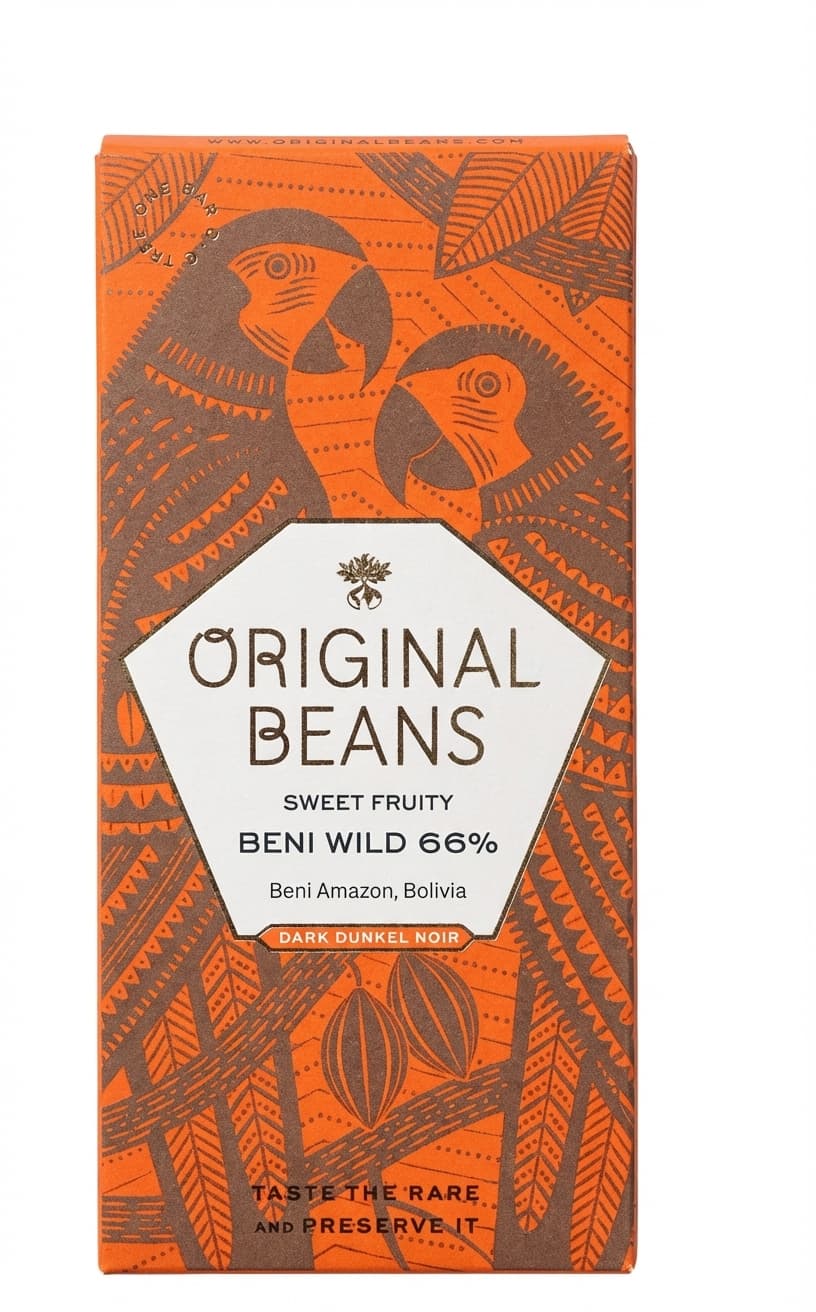 Beni Wild 66% 66% dark bar packaging by Original Beans