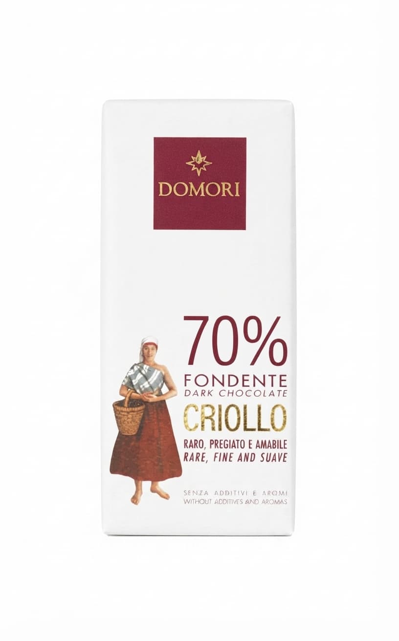 Criollo 70% 70% dark bar packaging by Domori