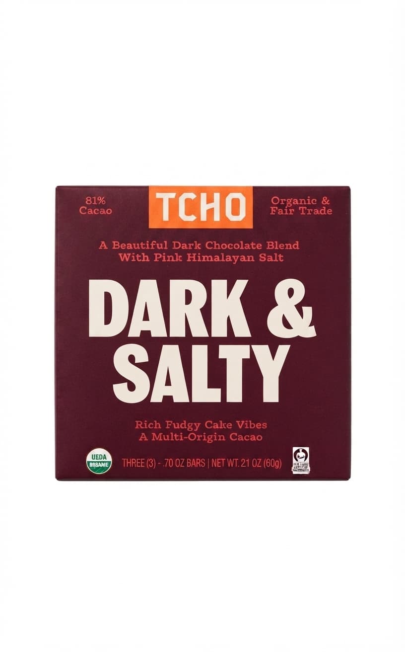 Dark & Salty 81% 81% dark bar packaging by TCHO