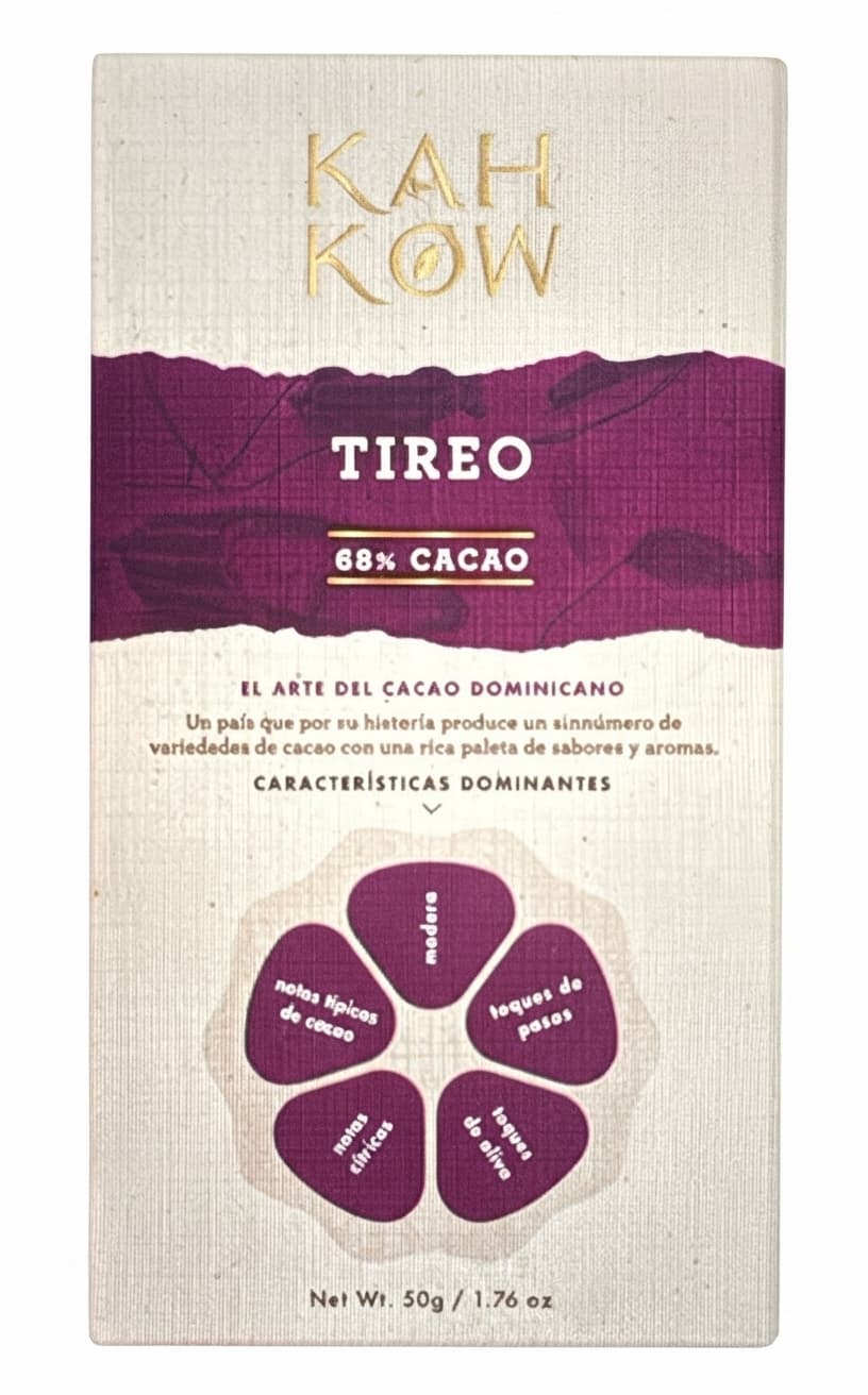 Tireo 68% 68% dark bar packaging by Kah Kow