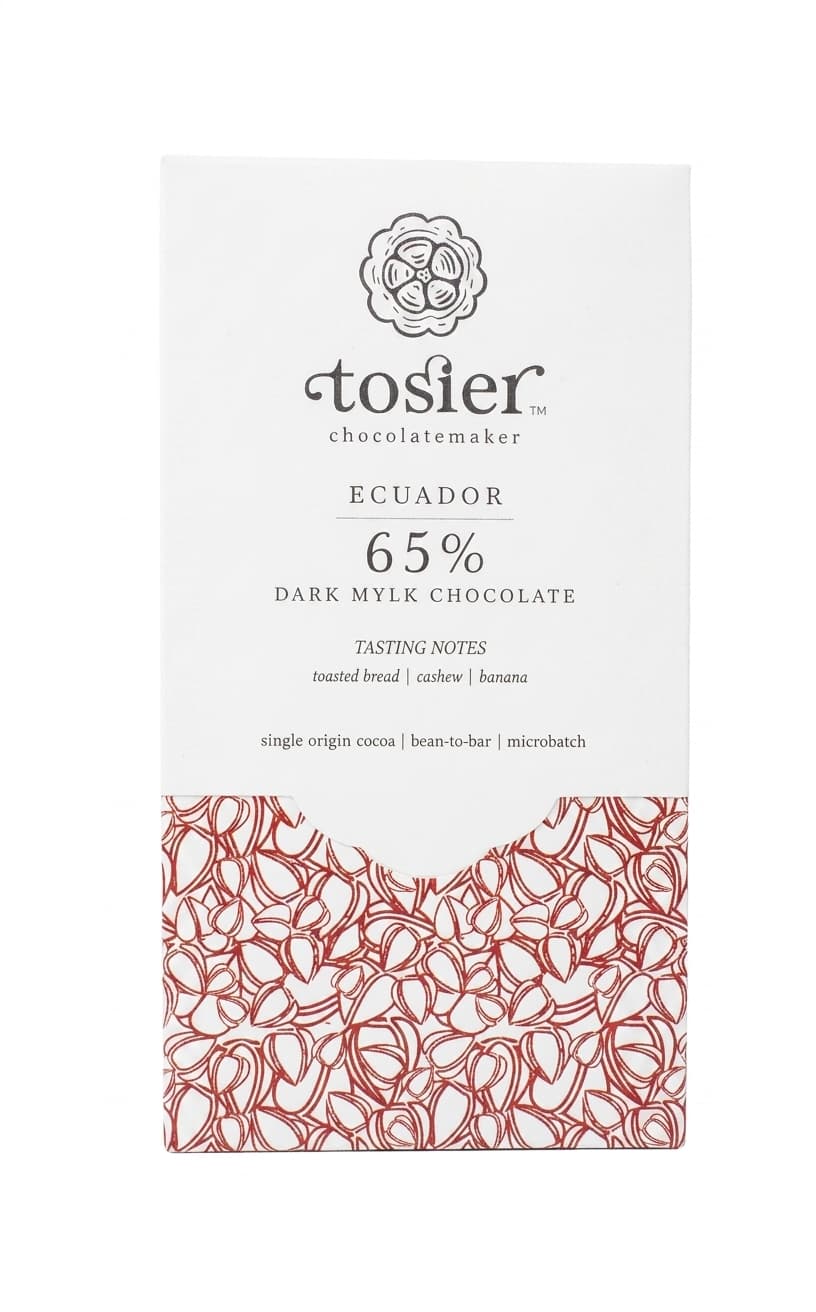 Ecuador 65% 65% milk bar packaging by Tosier
